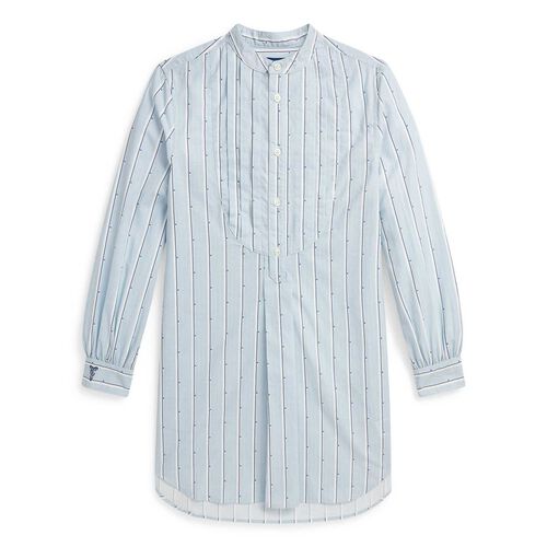 Ralph Lauren Striped Pleated Cotton Shirtdress 7-16